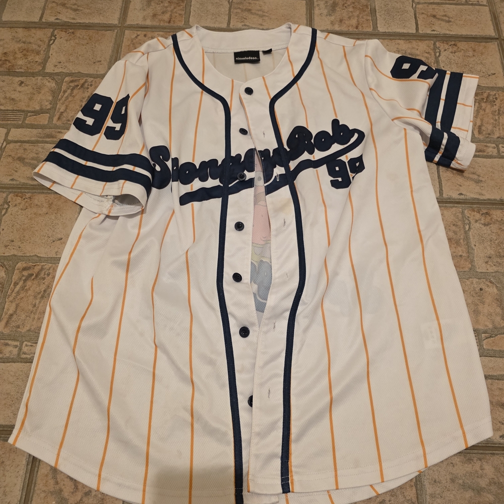 SpongeBob SquarePants White and Blue Striped Jersey